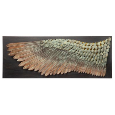 Verdigris Bronze Wing of Icarus Metal Wall Sculpture