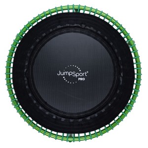 JumpSport 350 PRO Fitness Trampoline, Cardio Workout, No-Tip Arched Legs Home Gym Equipment with Adjustable Bungees & 60 Day Trial Video, 39", Green - 1 of 4