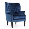 Modern Accent Club Chair, Luxury Velvet Upholstered Arm Chairs With Wooden Legs, Comfy Single Sofa Chair For Living Room - 3 of 4