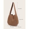 FATMOON Women's Crochet Tote Bag Knit Shoulder bag,Aesthetic Bag,Cute Eco-Friendly Tote for Travel,Daily Use,Gift Box Packaging, Khaki - 3 of 4