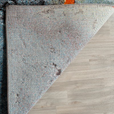 Abstract Glacier Blue 36" Square Synthetic Easy-Care Area Rug