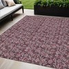 Merlot Mauve And Ivory Floral Washable Indoor Outdoor Area Rug - 2 of 4