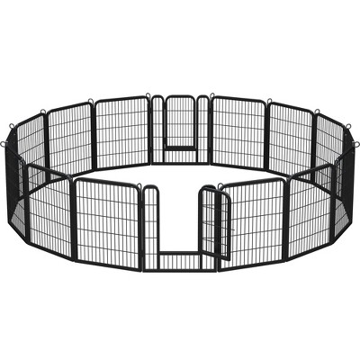 Yaheetech 16 Panels Dog Playpen Panels Metal Pet Exercise Barrier Outdoor Indoor, Black
