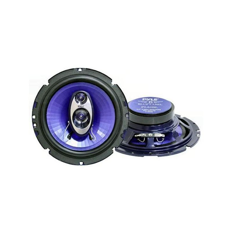 Pyle PL63BL 6.5" 360 Watt 3-Way Blue Label Car Audio Speaker System (2 Pack) and PL683BL 6x8" 360 Watt 3-Way Car Coaxial Speaker (2 Pack), 3 of 5