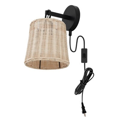 black/natural rattan
