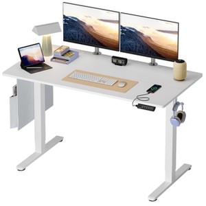 Bestier 55” Electric Standing Computer Desk with USB Port, Height Adjustable Simple Home Office Desk with Hooks & Side Bag, Sit to Stand workstation - 1 of 4