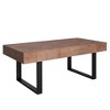 Grungis Rectangle Rustic Coffee Table with Modern Farmhouse Design and Shelf,Wooden Center Table for Livng Room,Brown - 3 of 4