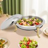 YIYIBYUS Round Chafing Dish, Stainless Steel 3L Catering Chafers and Buffet Warmers with Fuel Holder - 3 of 4