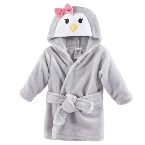 Luvable Friends Baby Girl Plush Bathrobe, Girl Penguin, 0-9M - 1 of 1