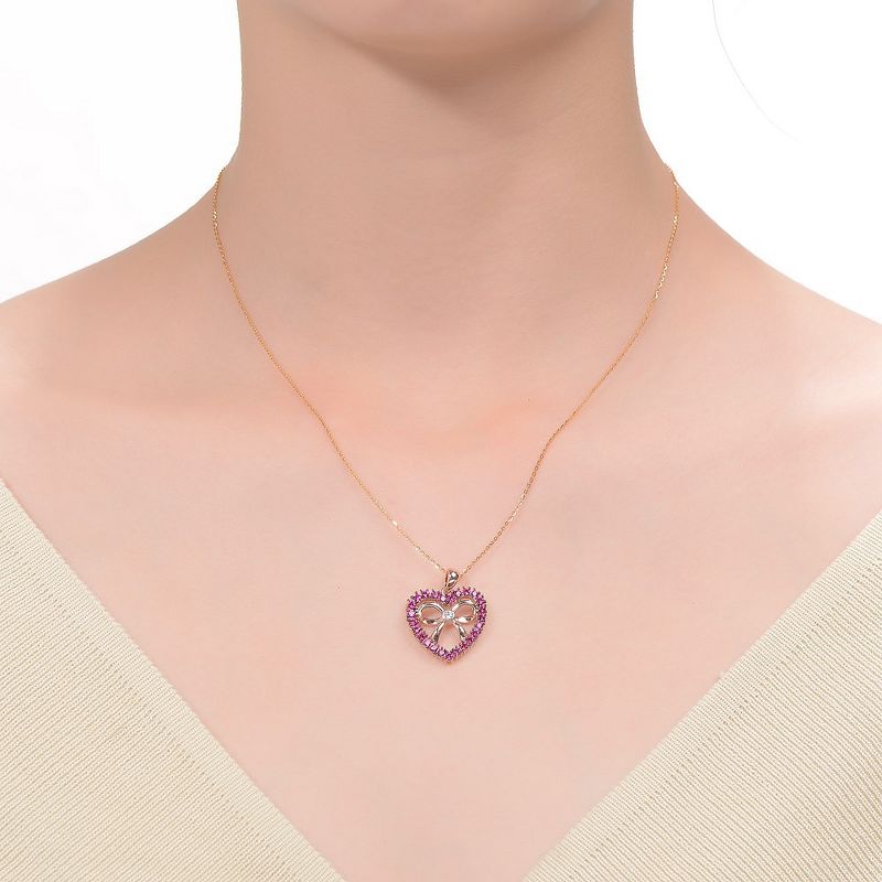 18K Rose Gold Plated Heart Shaped Pendant with Cubic Zirconia for Kids/Girls, 3 of 4
