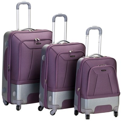 Rockland Rome Hybrid Spinner Wheel Luggage Lavender 3-Piece Set (20/24/28)