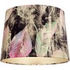 Springcrest 13" Top x 15" Bottom x 11" High x 11" Slant Print Lamp Shade Replacement Medium Drum Farmhouse Velvet Purple Leaves Spider Harp Finial - 3 of 4
