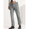 Lars Amadeus Men's Plaid Pattern Slim Fit Stretch Flat Front Skinny Trousers Dress Pants - 2 of 4