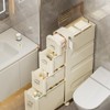 YIYIBYUS Bathroom Floor Storage Cabinet, Narrow Slim Towel Organizer With Drawers - 4 of 4