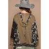 Women's Semi Cropped Leopard Print Zip Up Hoodie - POL - 2 of 4