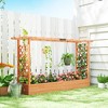 Outsunny Raised Garden Bed with Trellis, Wooden Planter Box with Hanging Roof, Drainage Holes for Vegetables Herbs and Flowers, 78.7" x 17.3" x 44.7" - 2 of 4