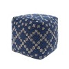 Blessberg Boho Moroccan Inspired Pouf Blue - Christopher Knight Home: Square Footstool, Upholstered, No Assembly Required - 2 of 4