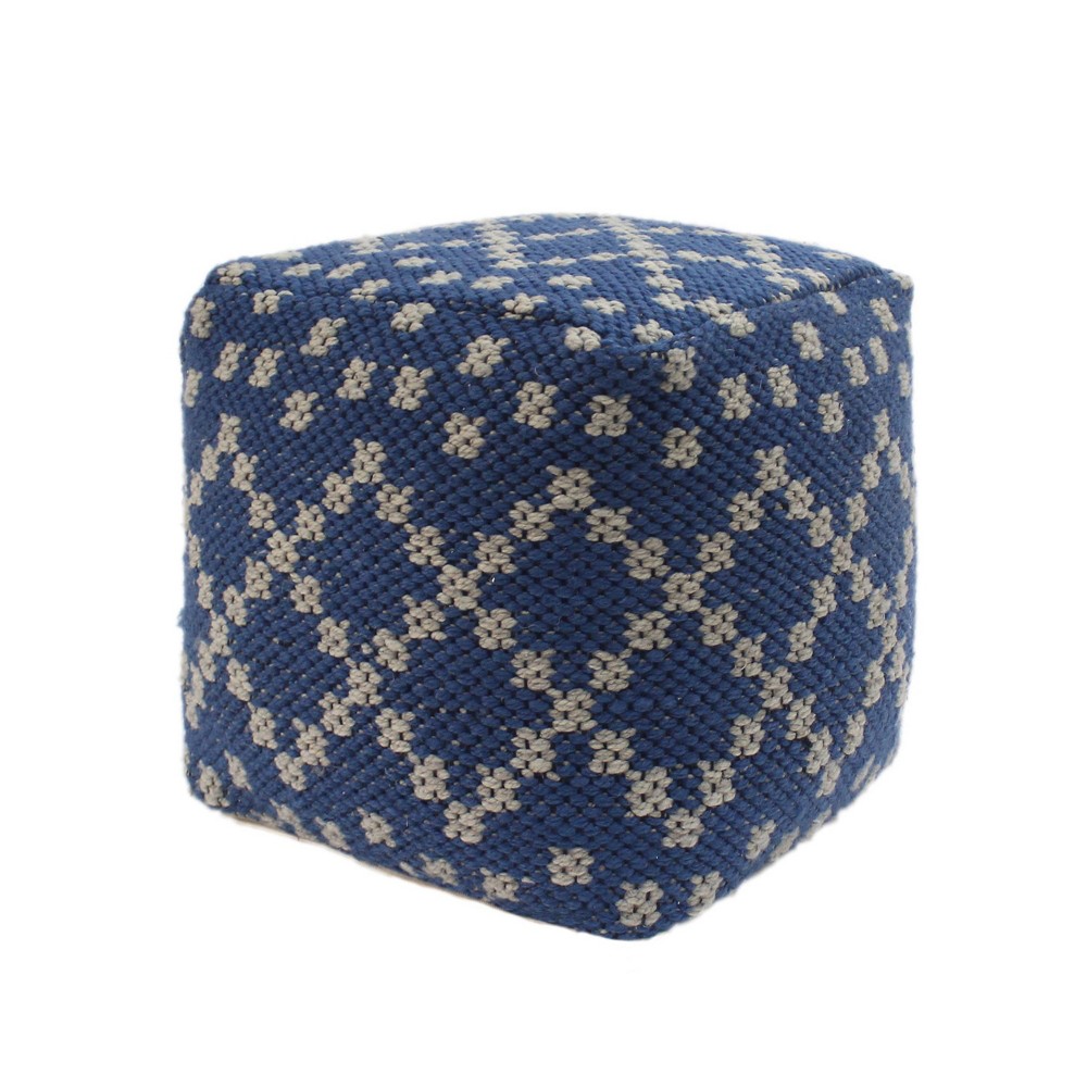 Photos - Pouffe / Bench Blessberg Boho Moroccan Inspired Pouf Blue - Christopher Knight Home