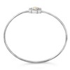 Haus of Brilliance Silver 7X7MM Created Opal and White Sapphire Halo Bangle Bracelet - 3 of 4