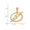 Black Bow Jewelry 14k Yellow Gold Plated Sterling Silver Tampa Bay Lightning NHL Large Pendant - 2 of 3