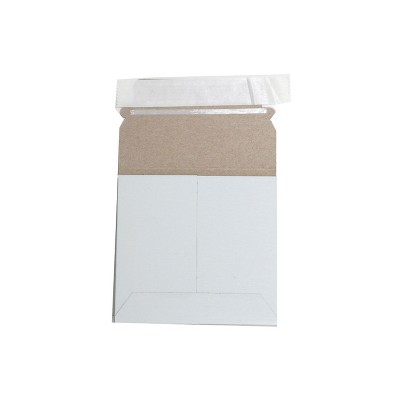 JAM Paper Stay-Flat Photo Mailer Stiff Envelopes with Self-Adhesive Closure 6 x 6 White 6 Rigid