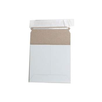 JAM Paper Stay-Flat Photo Mailer Stiff Envelopes with Self-Adhesive Closure 6 x 6 White Sold