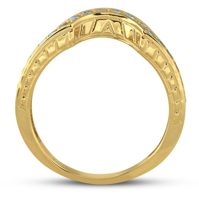 Pompeii3 1/5 Ct Diamond Curved Wedding Engagement Ring Enhancer Band 14k Yellow Gold, 2 of 5