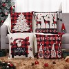 TackView Buffalo Plaid Christmas Pillow Covers Set of 4, 18x18 Inch Red Black Gnome Deer & Santa Throw Pillow Cases for Couch,red - 2 of 4