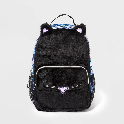 Girls' Cat Fur Backpack - Cat & Jack™ Black