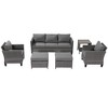 Sonkuki 6-Piece Patio Conversation Set with Side Table - 2 of 4