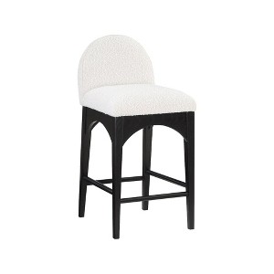 Meridian Furniture,Waldorf Cream Boucle Fabric Stool - 1 of 4