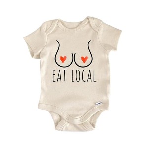 Eat Local Breastfed Milk - Baby Boy Girl Clothes Infant Onesie® Funny Cute Newborn GS1 - 1 of 4