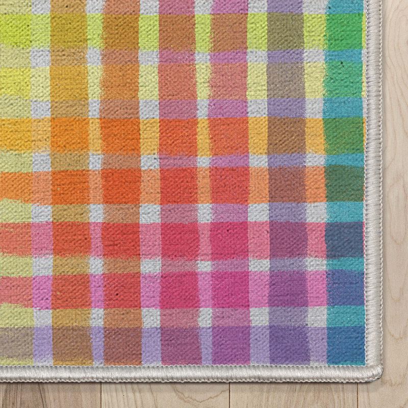 Crayola Multi Plaid Multicolor Area Rug by Well Woven, 4 of 9