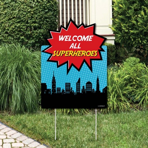 Big Dot of Happiness Bam Superhero - Baby Shower Bunting Banner - Comic Book  Party Decorations - Welcome Baby