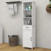 65'' Tall Bathroom Storage Cabinet, Wooden Floor Cabinet With Drawers & Adjustable Shelf, Slim Freestanding Storage Organizer For Bathroom Living Room - 4 of 4