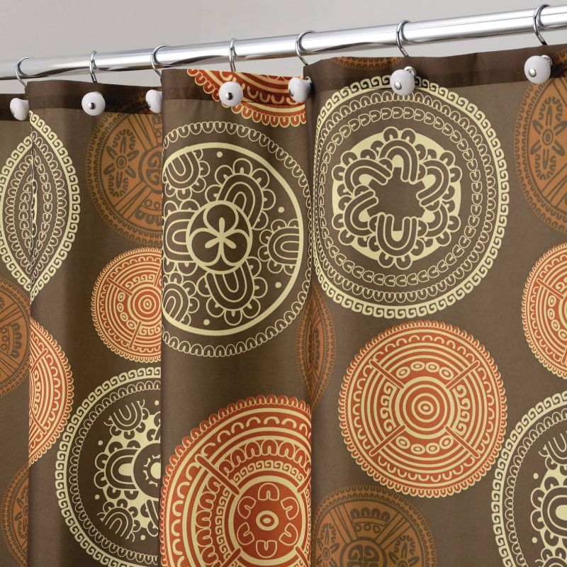 iDESIGN 72&#34;x72&#34; Bazaar Fabric Shower Curtain for Master Guest Kids&#39; College Dorm Bathroom Brown, 2 of 3