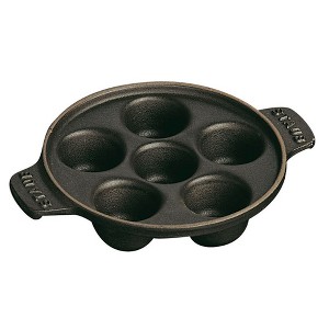 Staub Cast Iron 5.75-inch Escargot Dish with 6 holes - Matte Black - 1 of 2