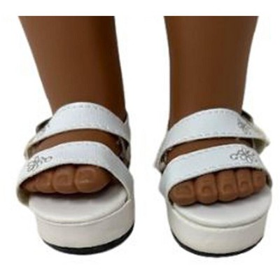 Doll Clothes Superstore White Platform Sandals For All 18 Inch Girl Dolls