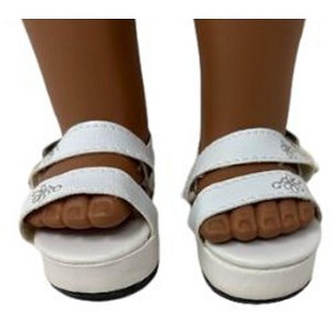 Doll Clothes Superstore White Platform Sandals For All 18 Inch Girl Dolls - 1 of 4