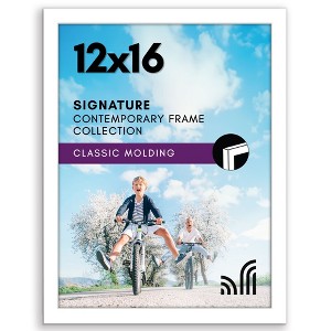 Americanflat 12x16 Picture Frame with Shatter-Resistant Glass, Gallery Style Frame with Engineered Wood, Signature Collection, White - 1 of 1