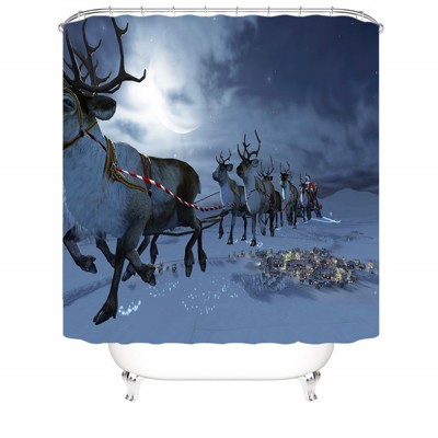 Christmas Deer Shower Curtains for Bathroom Waterproof Fabric Bath Curtain Durable Soft Stylish Bathroom Decor 72x72 Inch