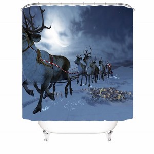 Christmas Deer Shower Curtains for Bathroom Waterproof Fabric Bath Curtain Durable Soft Stylish Bathroom Decor 72x72 Inch - 1 of 1
