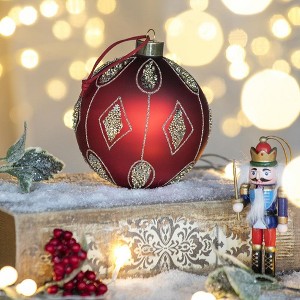 YOOCOZZ Eye-catching Christmas Decor, Party Accessories Set - Red Xmas Ball Ornaments, Glass Decorative Hanging Ball Xmas Tree Ornaments - 1 of 4