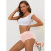 Allegra K Women's Cotton Solid High-Rise Lace Trim Tummy Control Full Coverage Brief - 4 of 4
