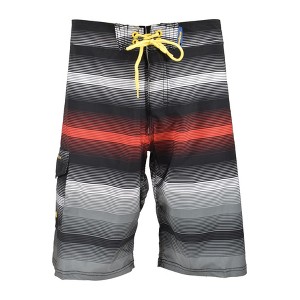 Banana Boat UPF50+ Men's Board Short Quick Dry Panel Striped Print | Red or Aqua - 1 of 3