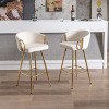 Sapphtopaz Modern Bar Stools Set of 2 with Golden Legs Velvet Upholstered Counter Height Stools with Chrome Footrest High Chair for Dining Room - 2 of 4