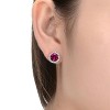 Guili Sterling Silver Colored Cubic Zirconia Round Halo Stud Earrings, a Radiant and Classic Jewelry Piece for a Versatile and Elegant Appeal - 2 of 4