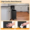 8 Gallon Kitchen Trash Can, Stainless Steel Rectangular Rubbish Bin with Removable Inner Bucket, 30 Liter Step Recycling Bin with Soft Close Lid - 3 of 4