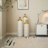 Metal Floor Standing Metal Vase Modern Style Ornaments Home Teardrop Shape White Metal Vase 3-Piece Set Gorgeous - 4 of 4