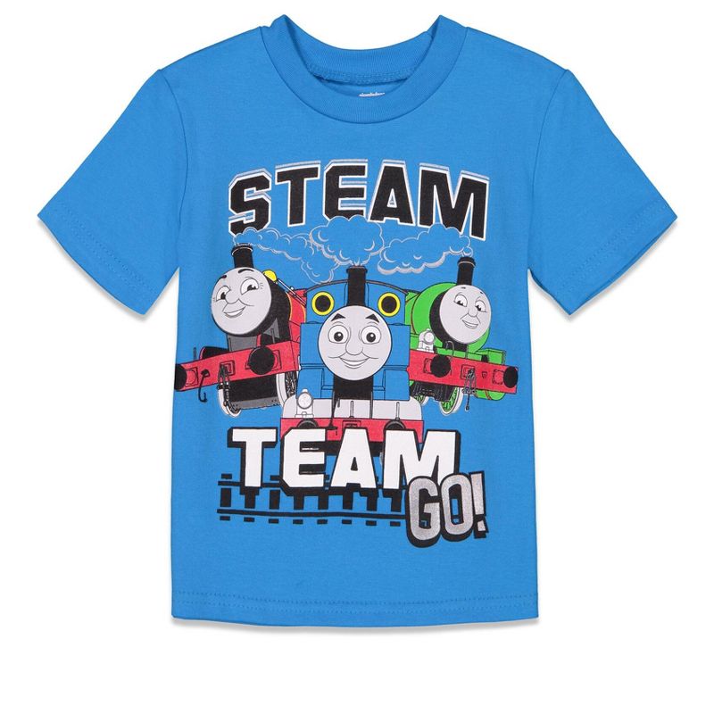 Thomas & Friends Tank Engine Toddler Boys Mesh Athletic T-Shirt Mesh Shorts Set Blue , 2 of 8